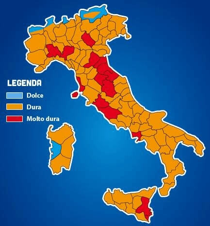 Mappa Durezza Acqua Italia